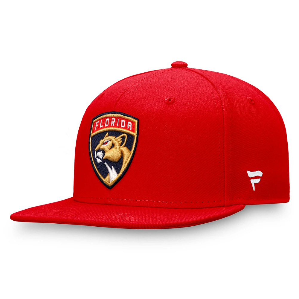 Men's Fanatics Red Florida Panthers Core Primary Logo Snapback Hat