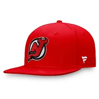 Men's Fanatics Red New Jersey Devils Core Primary Logo Snapback Hat