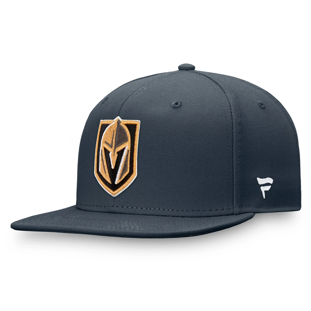 Men's Fanatics Charcoal Vegas Golden Knights Core Primary Logo Snapback Hat