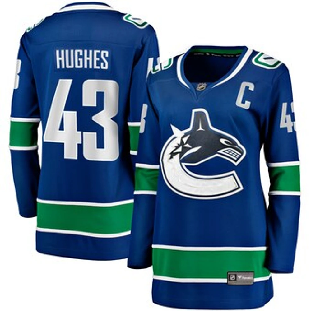 Women's Fanatics Quinn Hughes Blue Vancouver Canucks Home Breakaway - Player Jersey