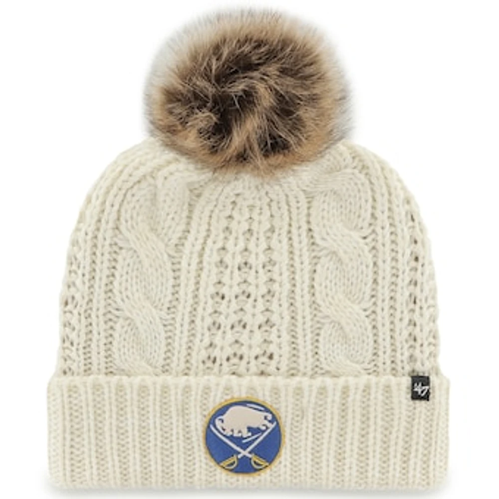 Women's '47 White Buffalo Sabres Meeko Cuffed Knit Hat with Pom