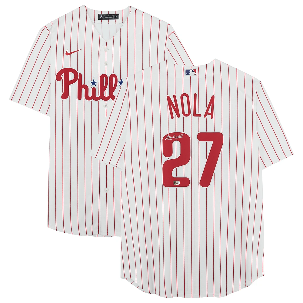 Aaron Nola Philadelphia Phillies Autographed White Nike Replica Jersey