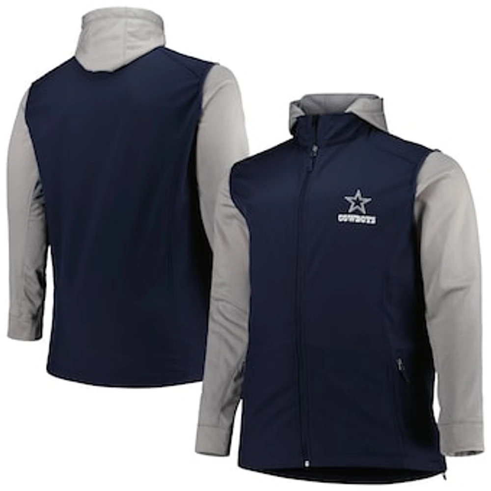 Men's Dunbrooke Navy/Gray Dallas Cowboys Big & Tall Alpha Full-Zip Hoodie Jacket