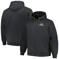 Men's Dunbrooke Charcoal Chicago Bears Big & Tall Dakota Canvas Hoodie Full-Zip Jacket