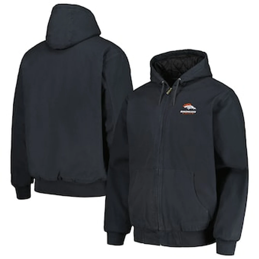 Men's Dunbrooke Charcoal Denver Broncos Big & Tall Dakota Canvas Hoodie Full-Zip Jacket