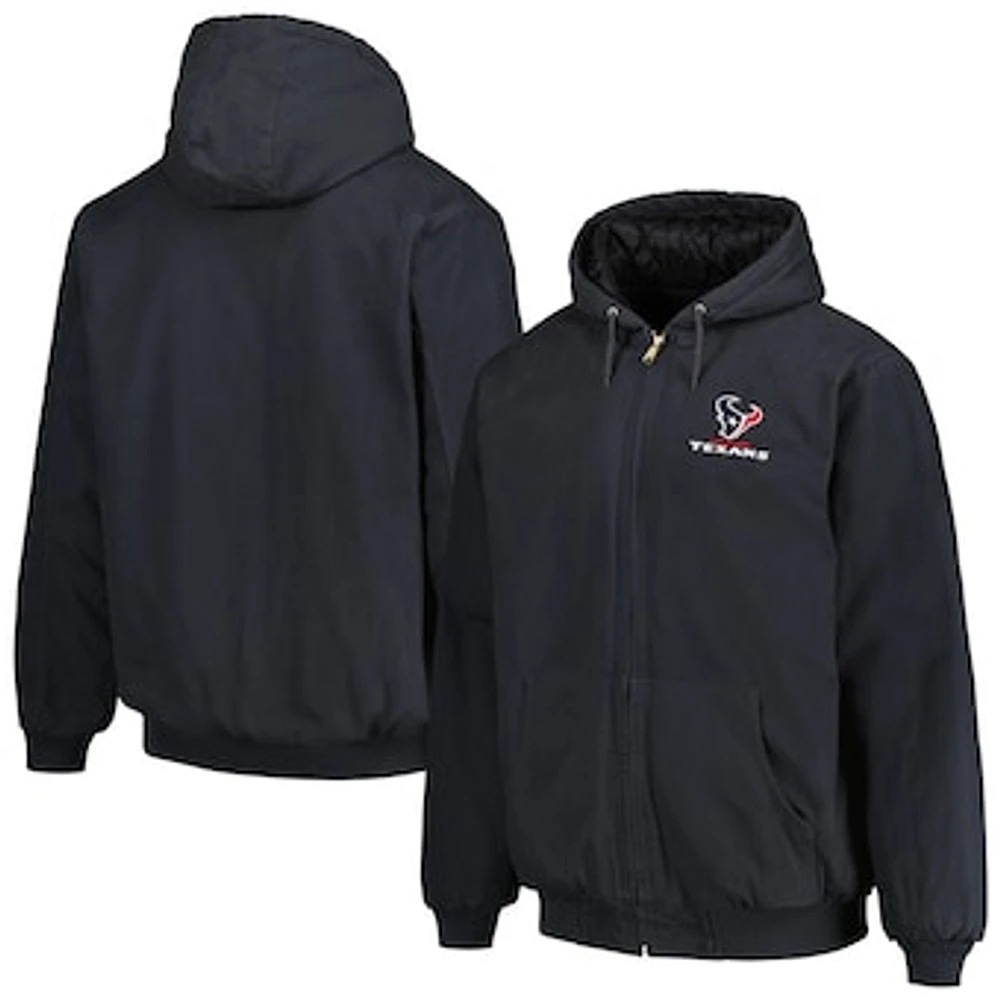 Men's Dunbrooke Charcoal Houston Texans Big & Tall Dakota Canvas Hoodie Full-Zip Jacket