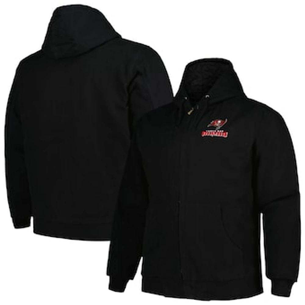 Men's Dunbrooke Black Tampa Bay Buccaneers Big & Tall Dakota Canvas Hoodie Full-Zip Jacket