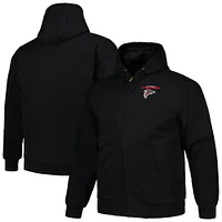 Men's Dunbrooke Black Atlanta Falcons Big & Tall Dakota Canvas Hoodie Full-Zip Jacket