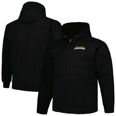 Men's Dunbrooke Black Jacksonville Jaguars Big & Tall Dakota Canvas Hoodie Full-Zip Jacket