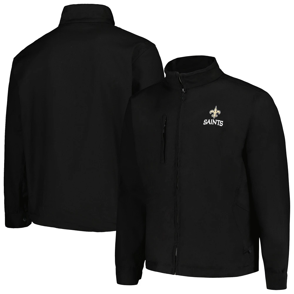 Men's Dunbrooke Black New Orleans Saints Journey Workwear Tri-Blend Full-Zip Jacket