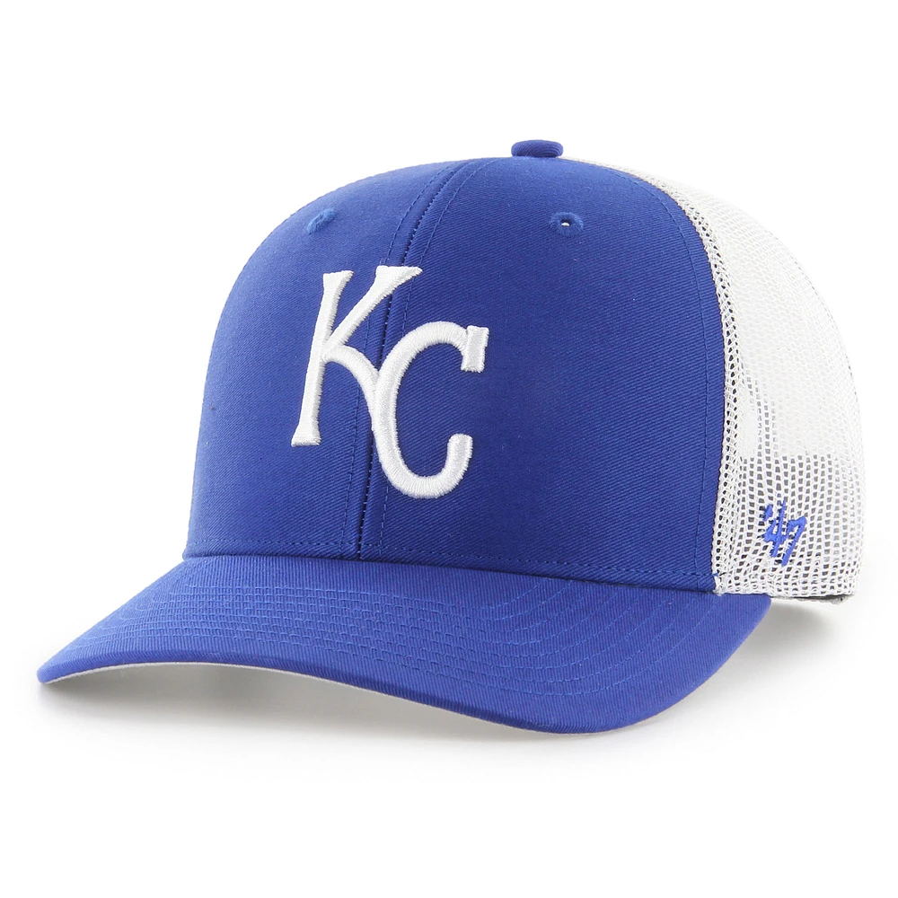 Men's '47 Royal/White Kansas City Royals Primary Logo Trucker Snapback Hat