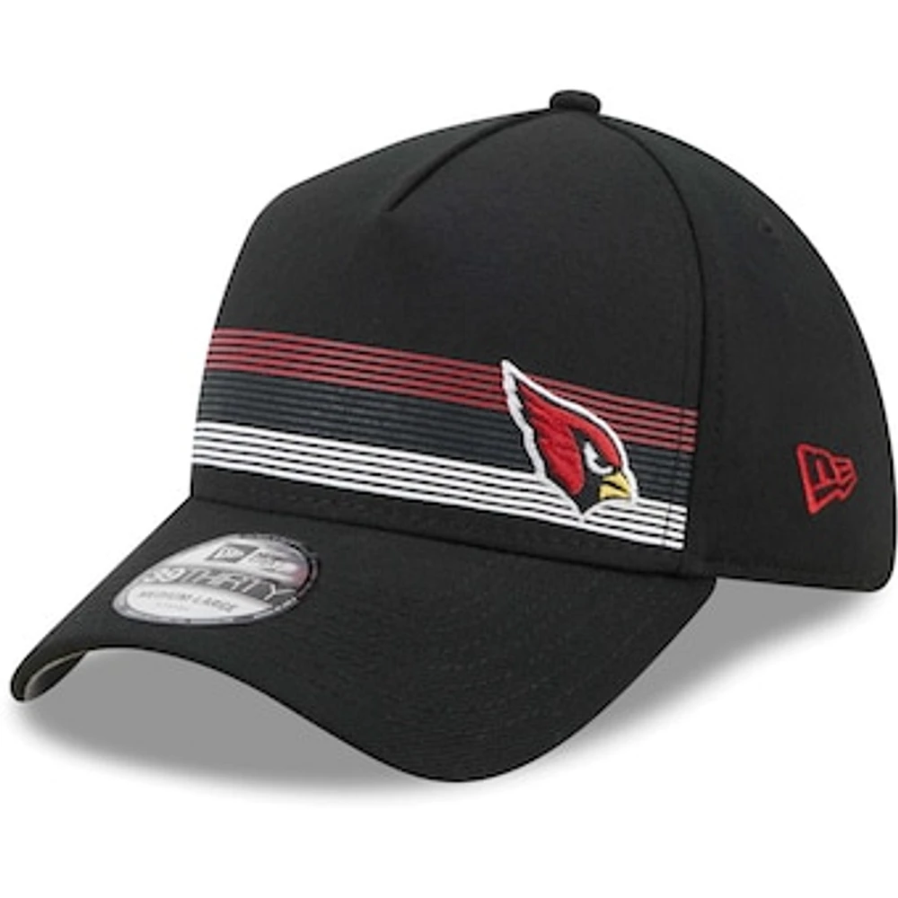 Men's New Era Black Arizona Cardinals Flawless Stripe 39THIRTY Flex Hat