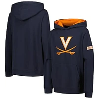 Youth Navy Virginia Cavaliers Big Logo Pullover Hoodie