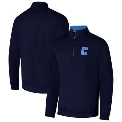 Men's Colosseum Navy Columbia University Tortugas Team Logo Quarter-Zip Jacket