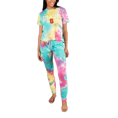 Women's Concepts Sport Syracuse Orange Velodrome Tie-Dye Top & Jogger Pants Set