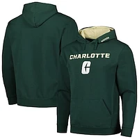 Men's Colosseum Green Charlotte 49ers Arch and Logo Pullover Hoodie