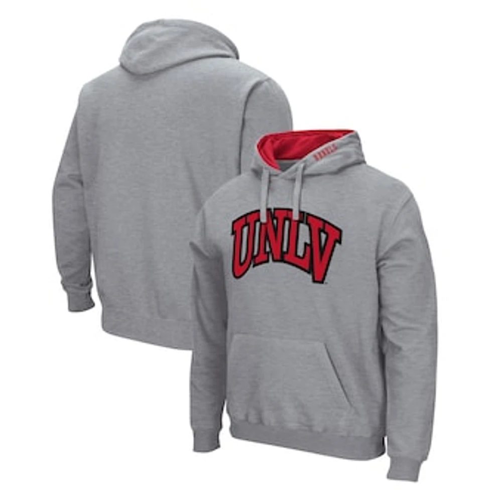 Men's Colosseum Heathered Gray UNLV Rebels Arch and Logo Pullover Hoodie