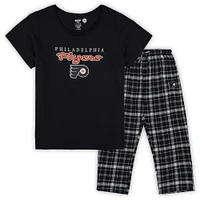 Women's Concepts Sport Black Philadelphia Flyers Plus Lodge T-Shirt & Pants Sleep Set