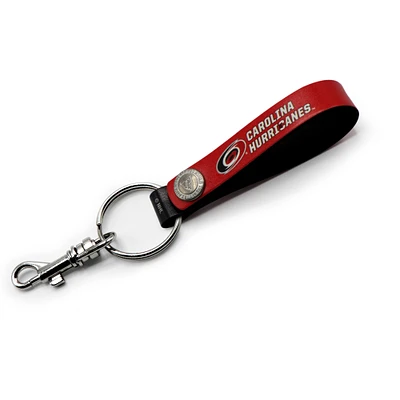 Carolina Hurricanes Personalized Leather Loop Keychain