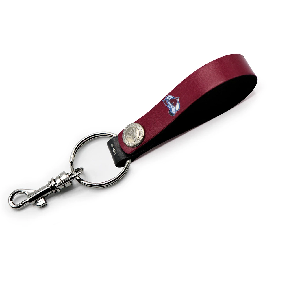 Colorado Avalanche Personalized Leather Loop Keychain