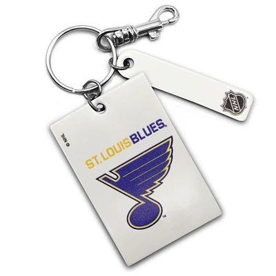 St. Louis Blues Personalized Leather Rectangle Keychain