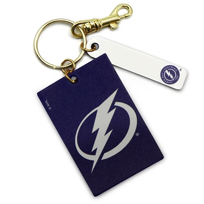 Tampa Bay Lightning Personalized Leather Rectangle Keychain