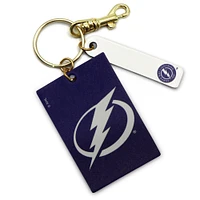 Tampa Bay Lightning Personalized Leather Rectangle Keychain