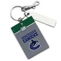 Vancouver Canucks Personalized Leather Rectangle Keychain