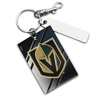 Vegas Golden Knights Personalized Leather Rectangle Keychain