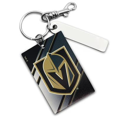 Vegas Golden Knights Personalized Leather Rectangle Keychain