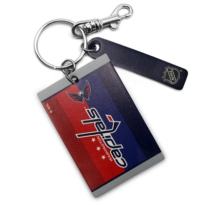 Washington Capitals Personalized Leather Rectangle Keychain