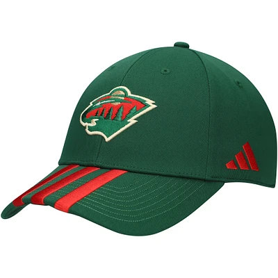 Men's adidas Green Minnesota Wild Locker Room Three Stripe Adjustable Hat