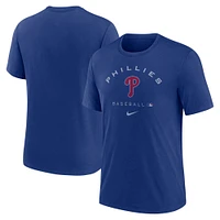 Men's Nike Royal Philadelphia Phillies Authentic Collection Tri-Blend Performance T-Shirt