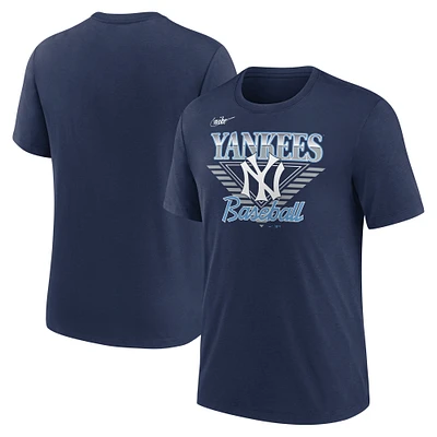 Men's Nike Navy New York Yankees Rewind Tri-Blend T-Shirt