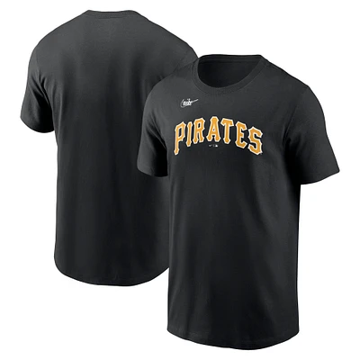 Men's Nike Black Pittsburgh Pirates Cooperstown Wordmark T-Shirt