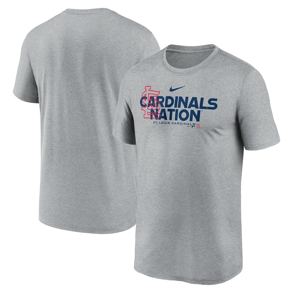 Men's Nike Heathered Charcoal St. Louis Cardinals Local Rep Legend Performance T-Shirt