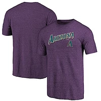 Men's Fanatics Heather Purple Arizona Diamondbacks Cooperstown Collection Series Sweep Tri-Blend T-Shirt