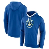 Men's Fanatics Royal Milwaukee Brewers True Classics Fanarama Pullover Hoodie