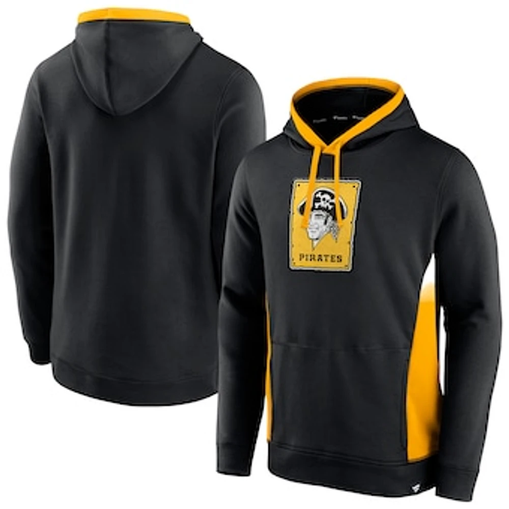 Men's Fanatics Black Pittsburgh Pirates True Classics Fanarama Pullover Hoodie