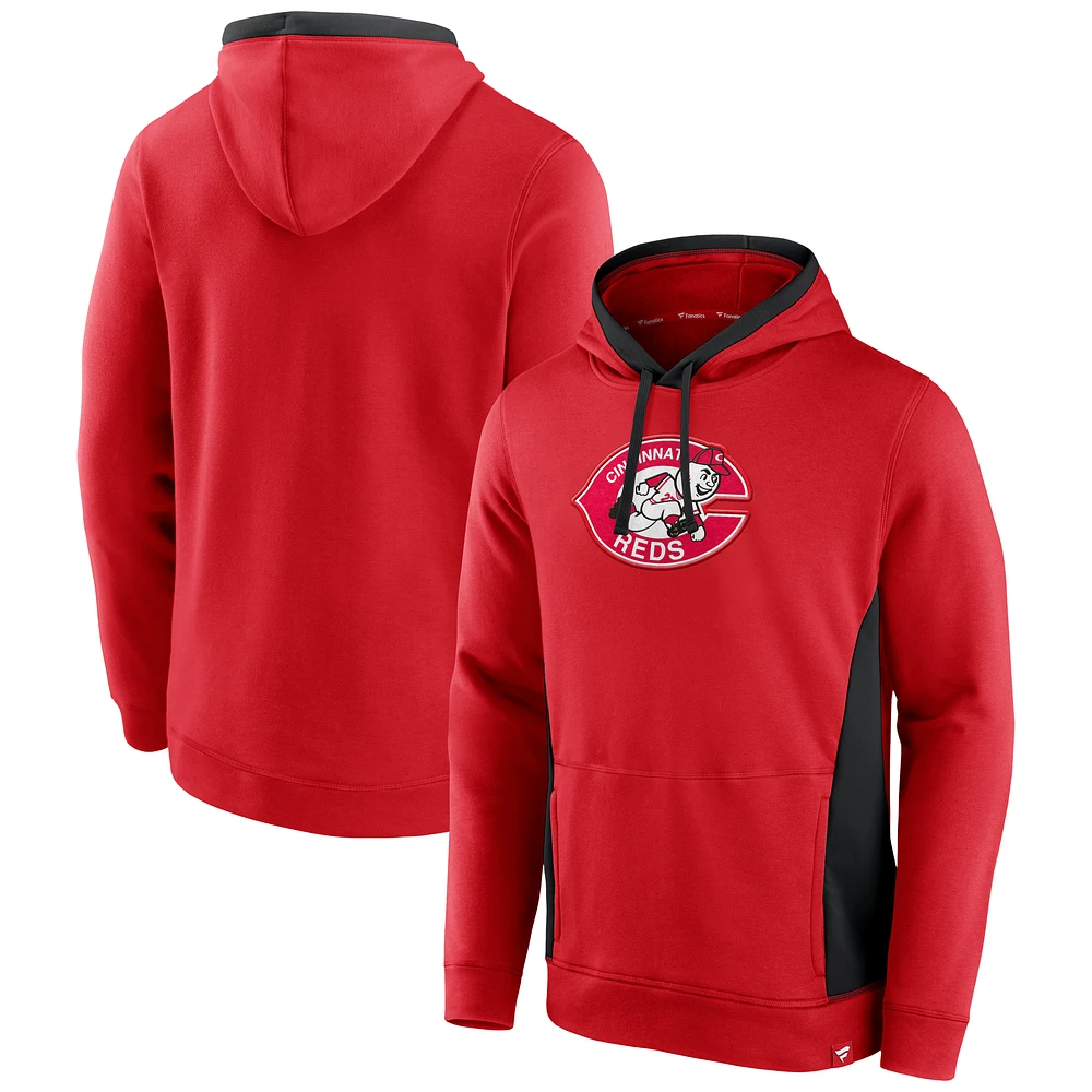 Men's Fanatics Red Cincinnati Reds True Classics Fanarama Pullover Hoodie