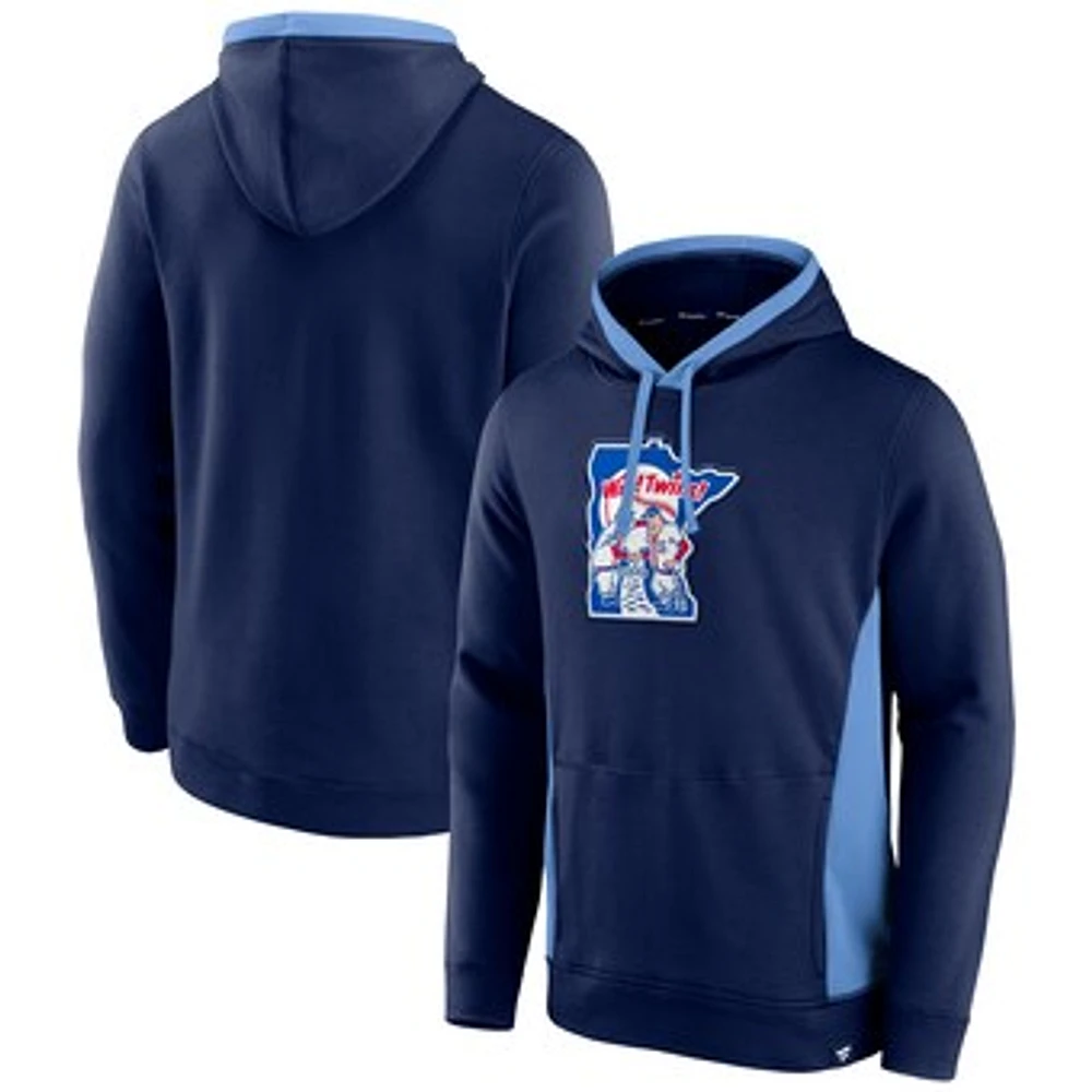 Men's Fanatics Navy Minnesota Twins True Classics Fanarama Pullover Hoodie