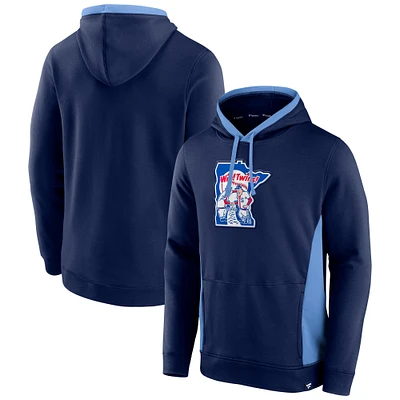 Men's Fanatics Navy Minnesota Twins True Classics Fanarama Pullover Hoodie