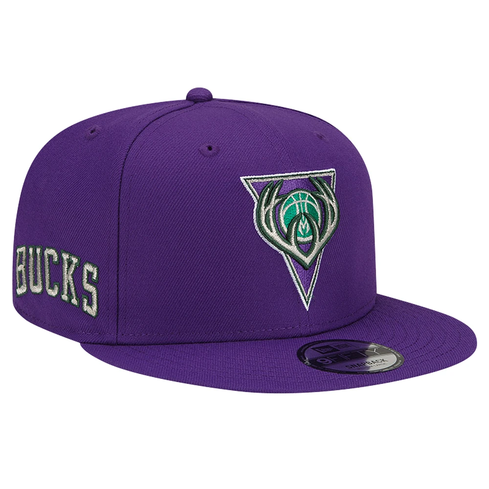 Men's New Era Purple Milwaukee Bucks 2021/22 City Edition 9FIFTY Snapback Hat