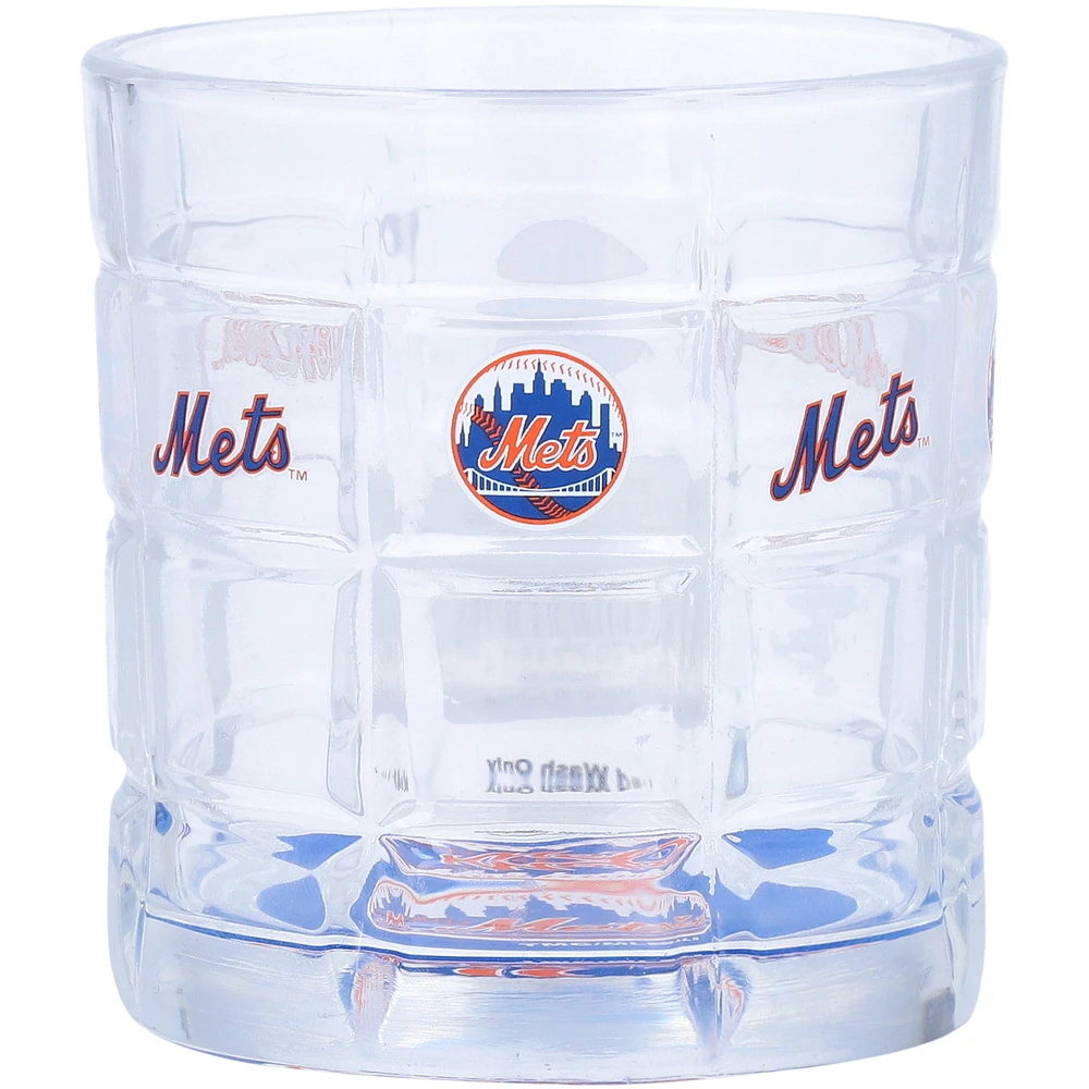 New York Mets 10oz. Team Bottoms Up Squared Rocks Glass