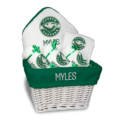 Infant White Babson Beavers Personalized Basket
