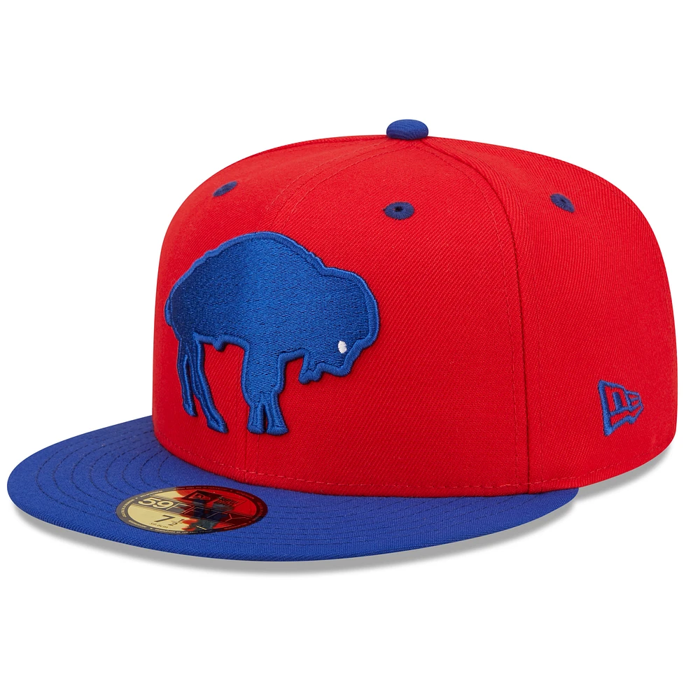 Men's New Era Red/Royal Buffalo Bills Flipside 2Tone 59FIFTY Fitted Hat