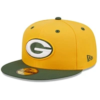 Men's New Era  Gold/Green Green Bay Packers Flipside 2Tone 59FIFTY Fitted Hat