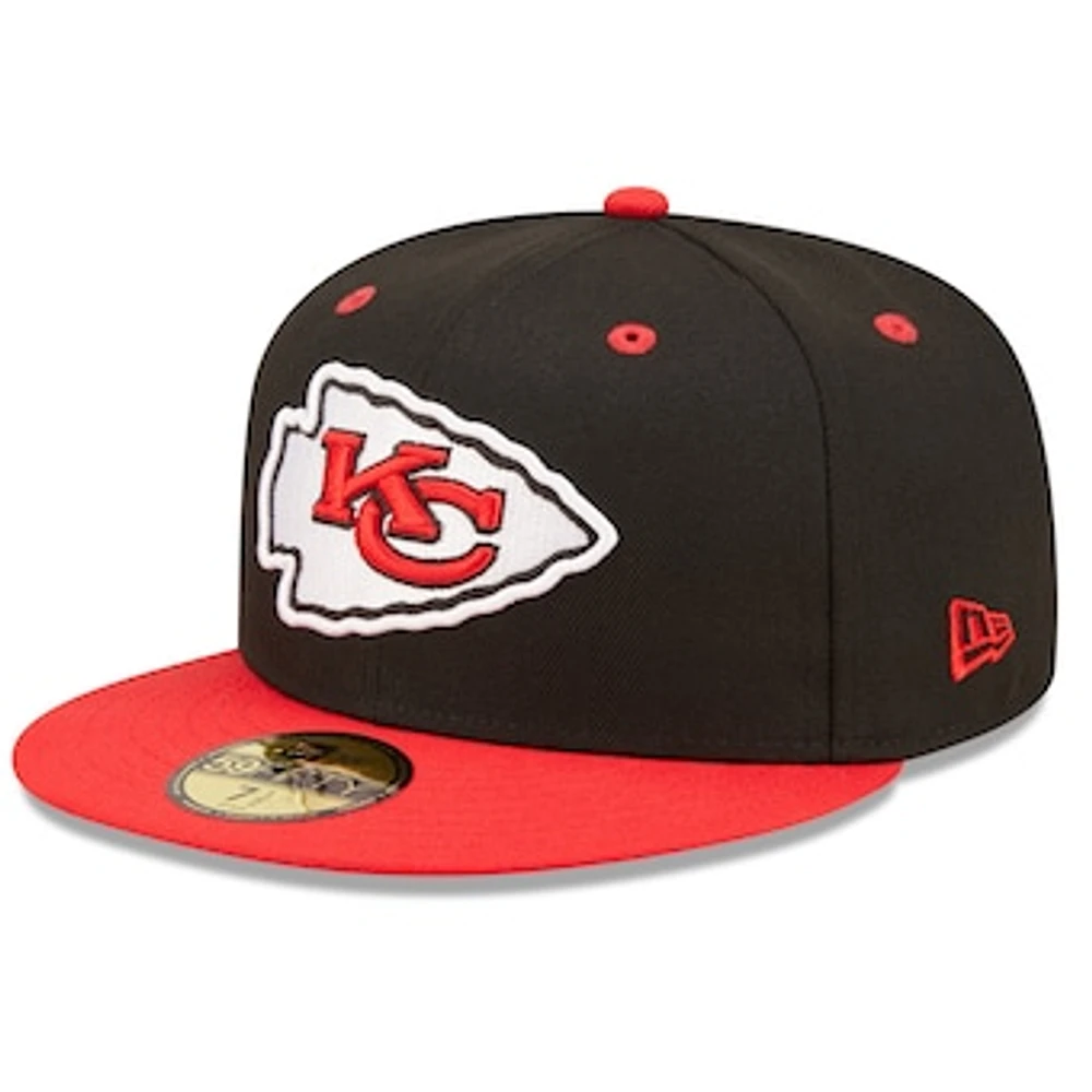 Men's New Era  Black/Red Kansas City Chiefs Flipside 2Tone 59FIFTY Fitted Hat