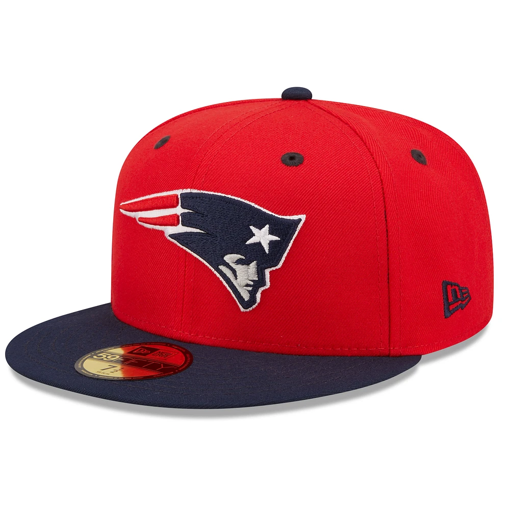 Men's New Era  Red/ England Patriots Flipside 2Tone 59FIFTY Fitted Hat