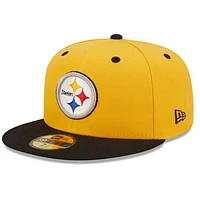 Men's New Era  Gold/Black Pittsburgh Steelers Flipside 2Tone 59FIFTY Fitted Hat